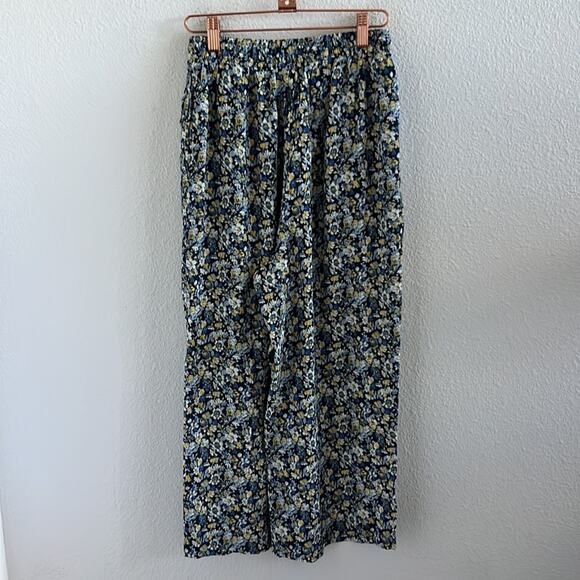 Vintage ESPRIT Floral Elastic Waist Rayon Cropped Pants Medium - Picture 2 of 7